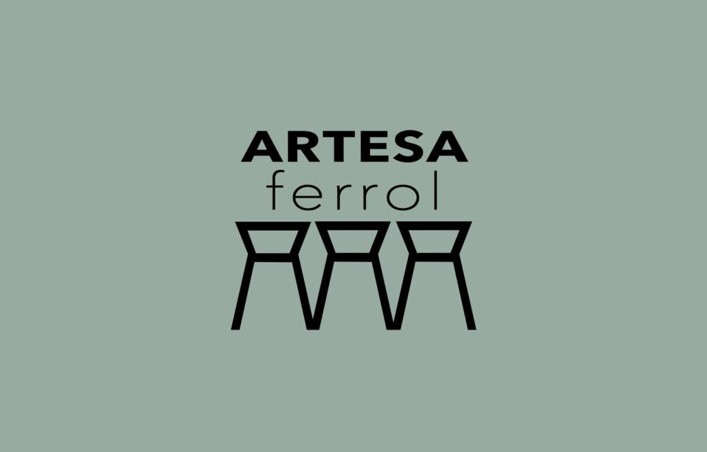 Logo ARTESA Ferrol con fondo de color verde